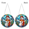 Diamond Painting Stained Glass Snowman Pendant