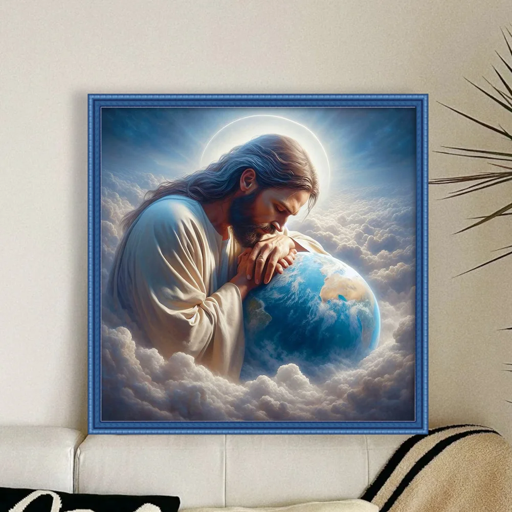 11CT Full Stamped Cross Stitch - Jesus(Canvas|40*40CM)