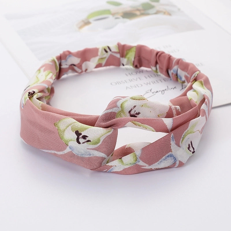 Women’s Lady Polka Dots Flower Cloth Hair Band