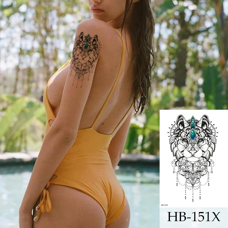 Breast Arm Sleeve Tattoo Women Sexy Back Stickers Body Art Flower Snake Leaves Pattern Sexy Tattoos