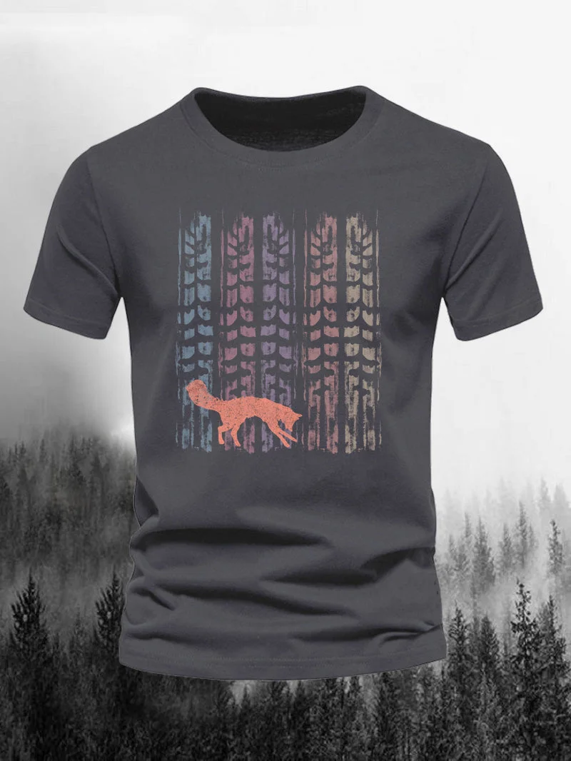 Men's Summer Pine Fox Short-Sleeved Shirt in  mildstyles
