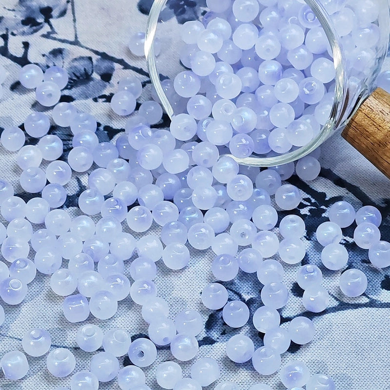 50 PCS/Package Glass/Colored Glaze Round Beads