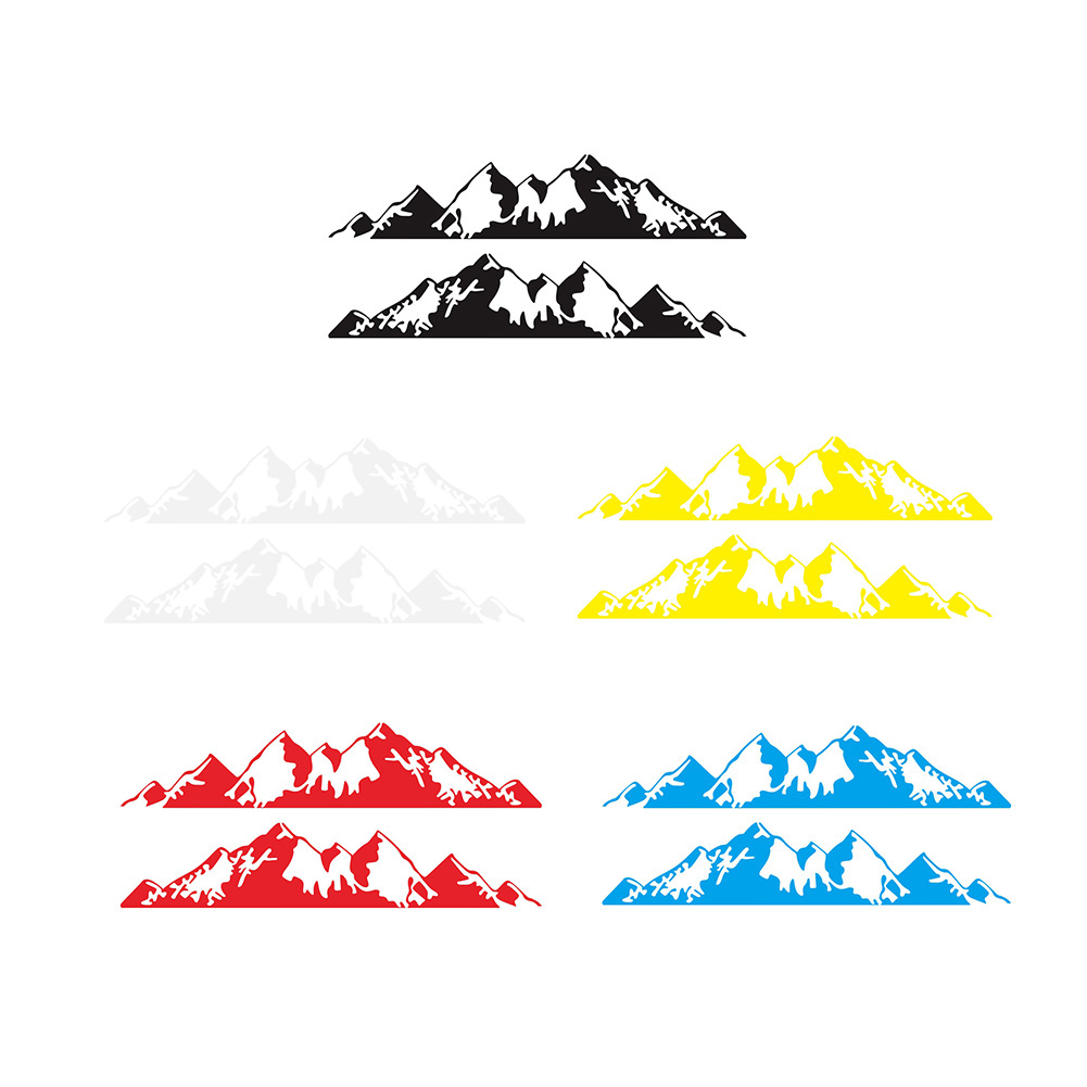 

1 Pair Car Body Door Side Decals Mountains Pattern Auto Exterior Decoration, Yellow, 501 Original