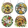 4Pcs Diamond Painting Insects and Flowers Window Pendants Suncatcher Hanging Kits for Home Porch Farmhouse