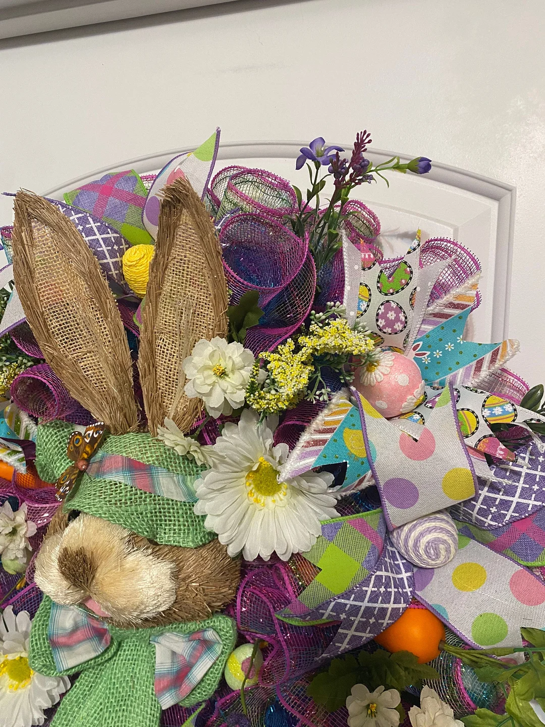 Bunny wreath, bunny swag, Easter swag, spring wreath, spring swag, front door wreath, door wreath, door decor, Easter wreath