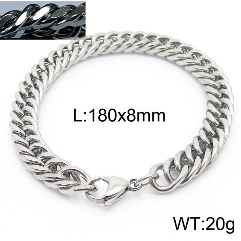 Minimalist Solid Color Titanium Steel Chain Unisex Bracelets