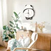 Rocking Panda Decorative Wall Clock 13.8 Inch Modern Wall Clock Large Night Light Wall Clock with Remote Control Battery Powered Large Clock Silent No Ticking