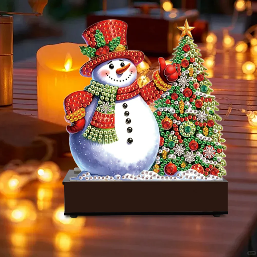 DIY Xmas Tree Snowman Diamond Painting Candle Holder Ornaments Aromatherapy Candle Holder