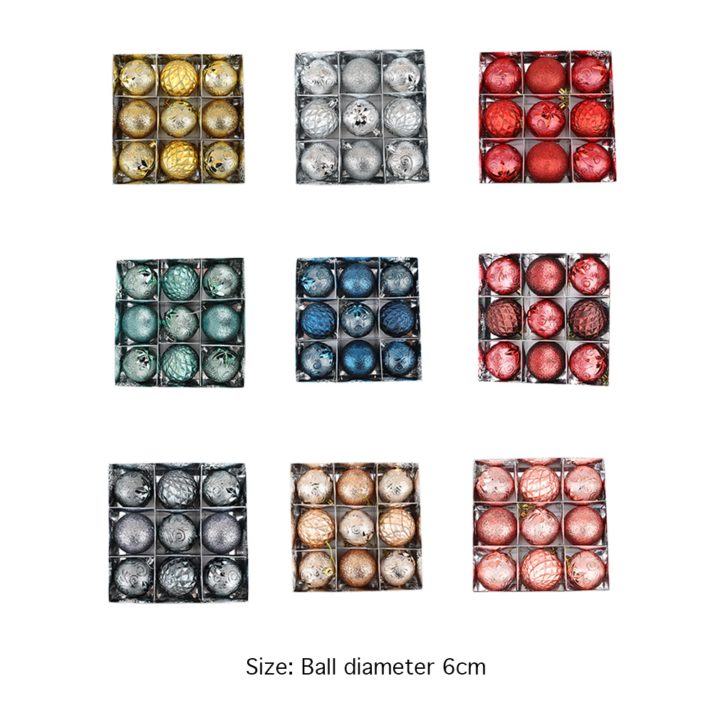 

6cm/9pcs Christmas Tree Ball Home Holiday Party Window Hang Colorful Ball, 501 Original