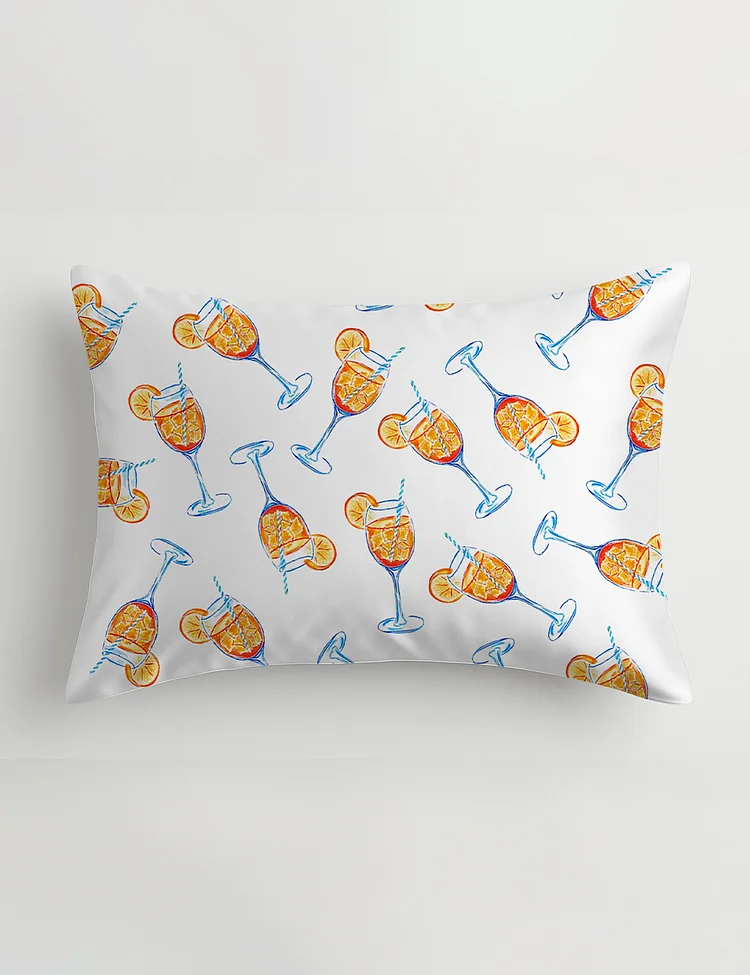 Aperol Spritz Trio Watercolor Satin Pillowcase