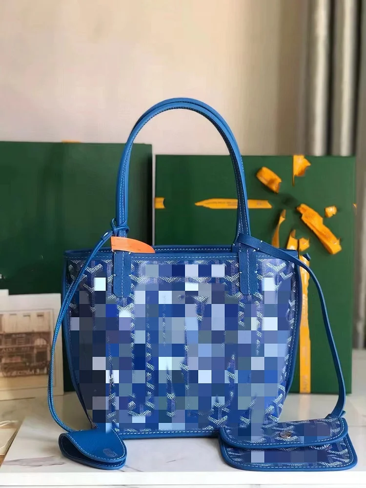 Woman's Tote Bag Underarm One Shoulder Bag Large Capacity Shopping Bag Double Sides Classical Handbag with Pouch