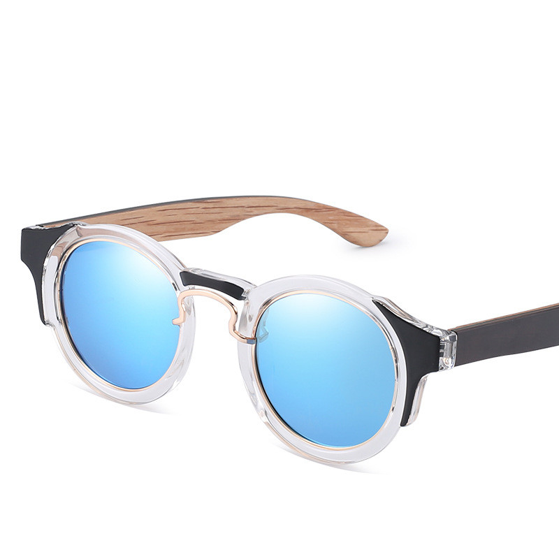 Mature Men And Women Fashion Wood Polarized Round Glasses
