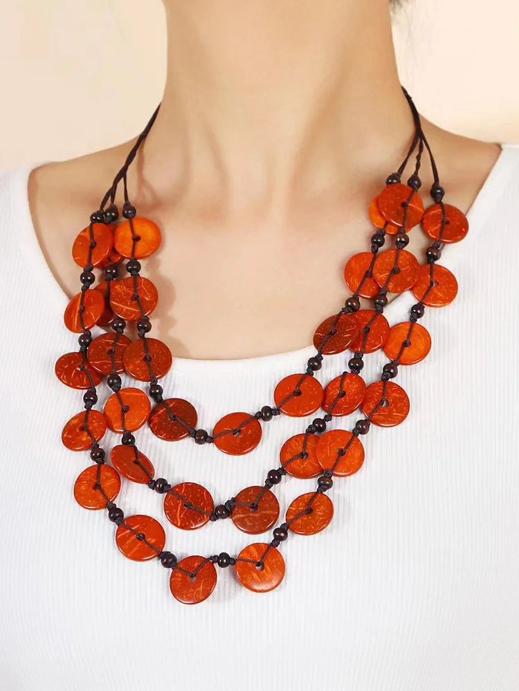 Retro Plain Geometric Multi-Layered Bohemian Necklace