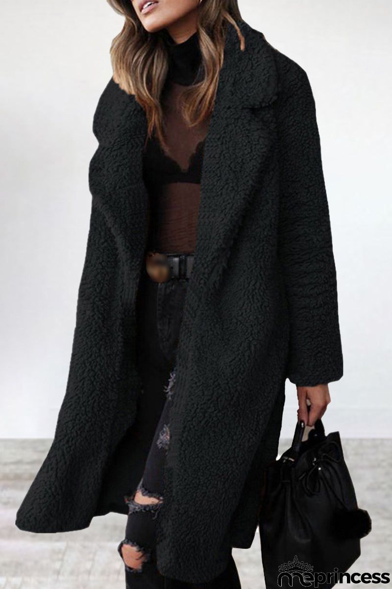 Casual Solid Patchwork Turndown Collar Outerwear