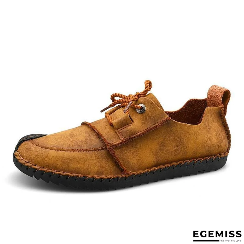 Men's Fashion Business Spliced Laced Casual Leather Shoes | EGEMISS