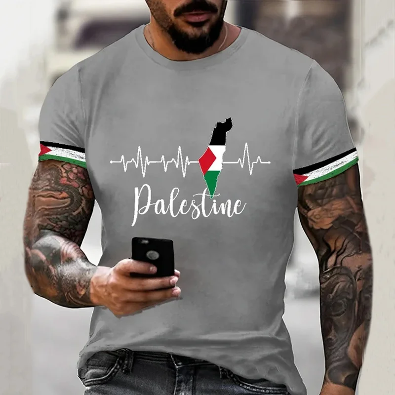 Men's Hope Peace Forever And Palestinian Freedom Print Casual T-Shirt