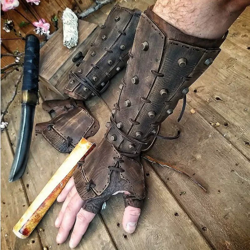 Retro Boxing Glove Arm Guard Rivet Lace Wrist Guard