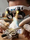 Jewelers Magnifying Glass with LED & Interchangeable Lens High-Definition Magnifying Glass 2X 4X 6X 10X 13X Lenses Head-Mounted Magnifier For Mechanical & Jewelry Appraisal