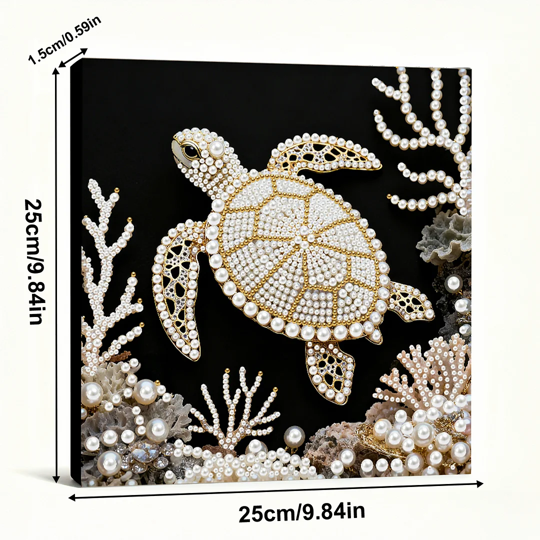 Turtle DIY Pearl Art Diamond Painting Kit for Adults Home Decor 25x25cm With Frame
