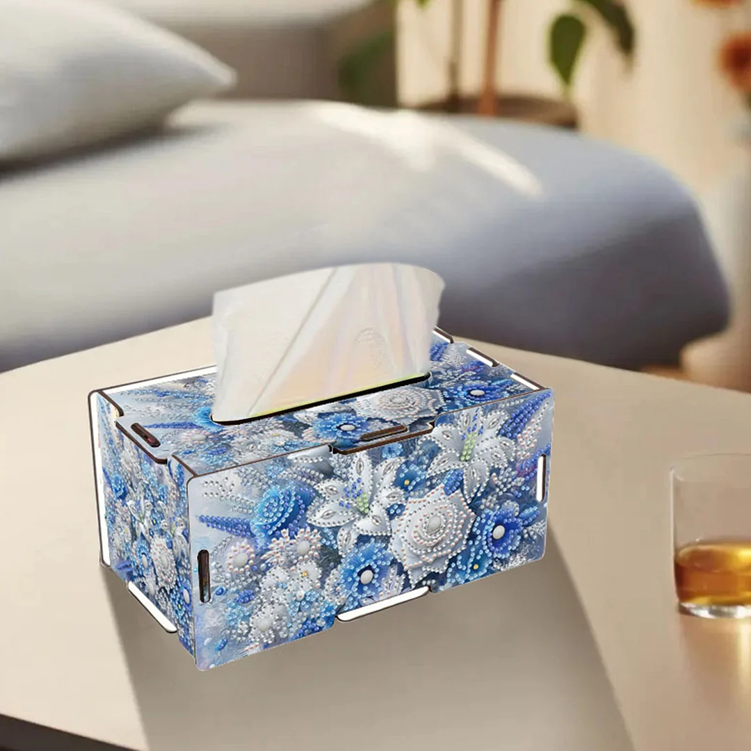 Flower DIY Diamond Art Paper Towel Holder for Home and Office Decoration