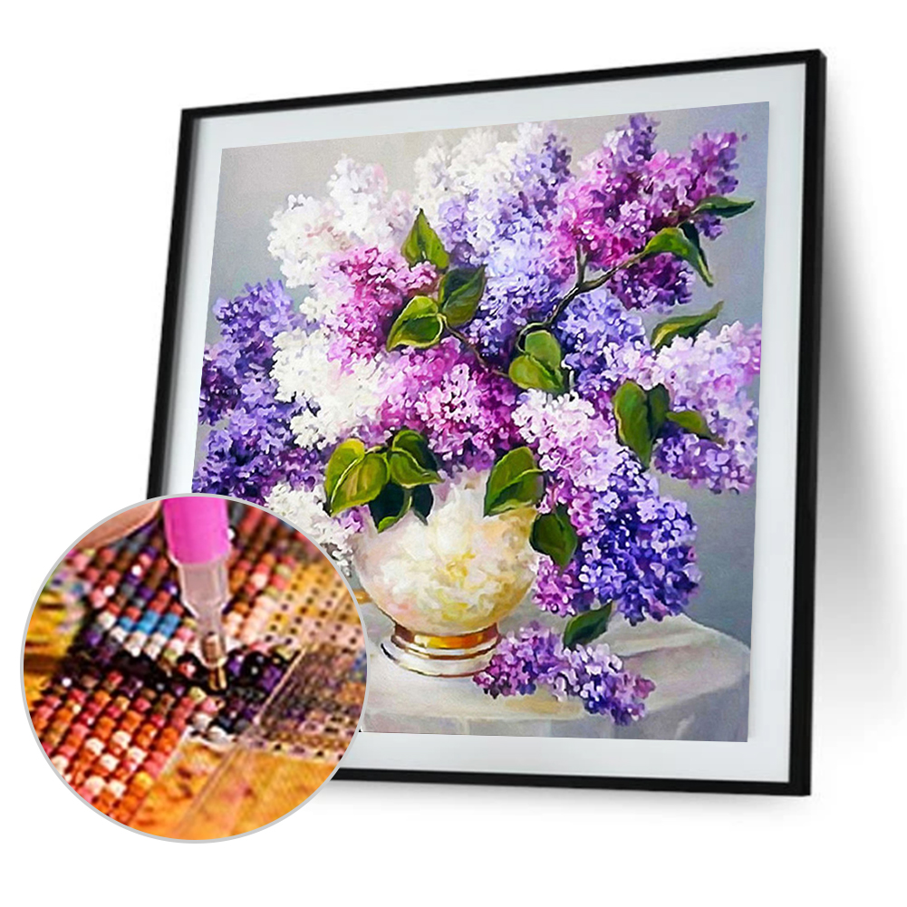 

30x30cm Round Drill Diamond Painting - Lavender, 501 Original