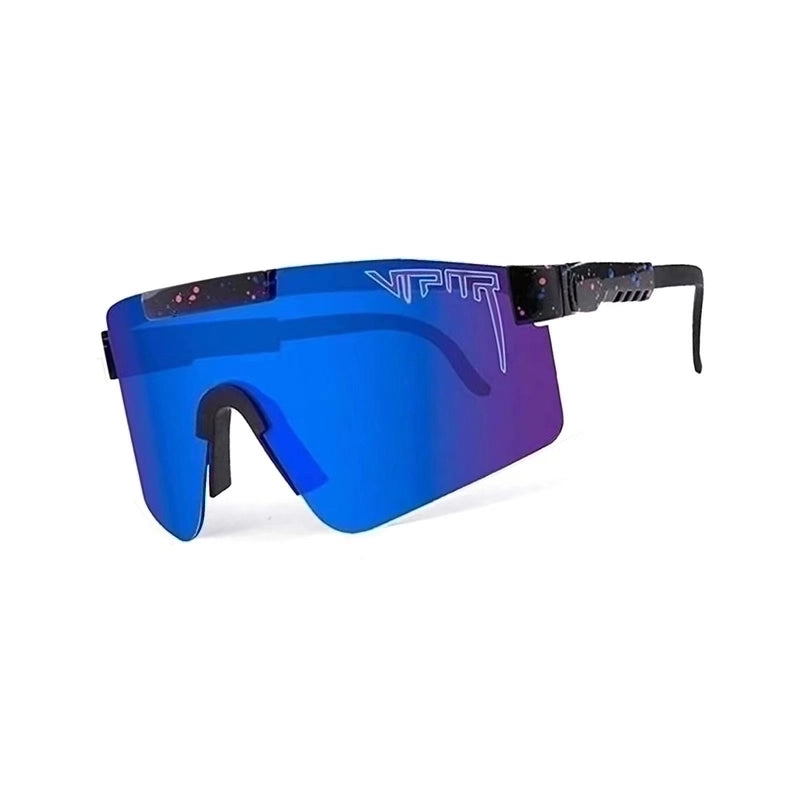 Hip-hop Exaggerated Punk Gradient Color Pc Special-shaped Mirror Clips Sports Sunglasses