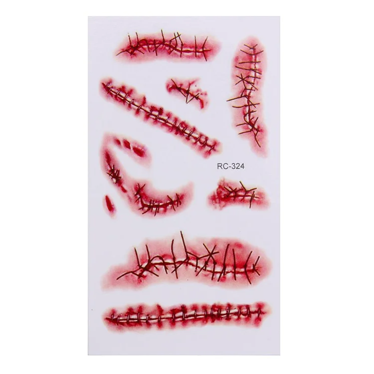 Disposable Body Art Decals Halloween Waterproof Fake Tattoo Stickers (4)