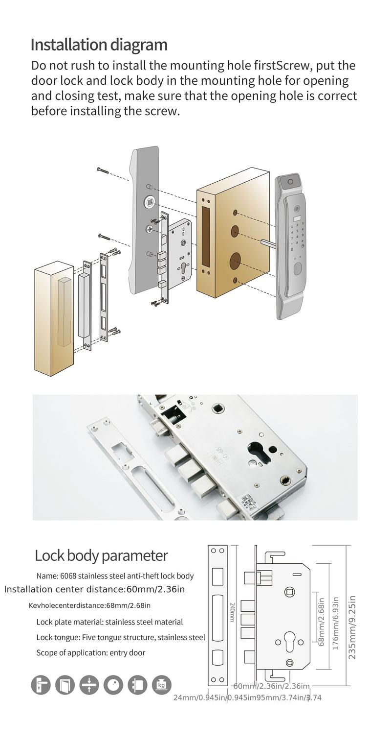 Product Introduction of Puxin DF65 3D Face & Fingerprint Smart Lock - Wi-Fi Enabled, Battery/USB Powered, HD Display, Aluminum Alloy Door Lock for Home Security 13