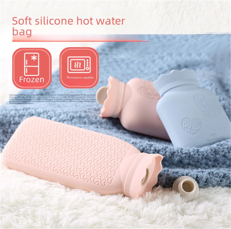 Judy Silicone Hot Water Bag Water Filling Microwave Heating Student Explosion-proof Warm Baby Water Filling Warm Water Bag