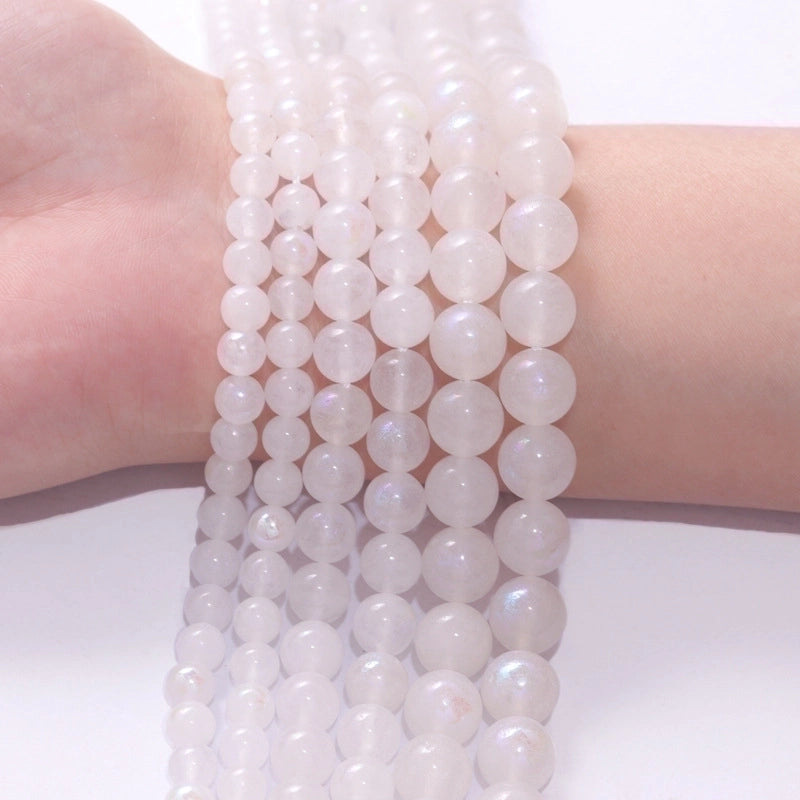 Natural White Moonstone Optimized Loose Beads Hand Beading Semi-finished Accessories