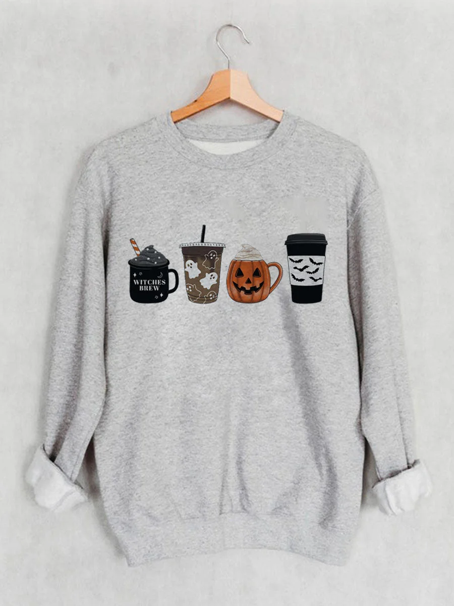 Halloween Coffee and Pumpkin Sweatshirt