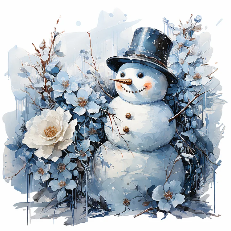 Winter Snowman - Full Round - Diamond Painting (30*30cm)