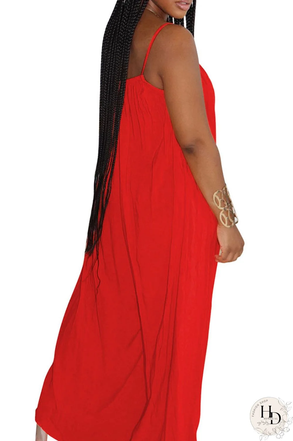 Red Fashion Sexy Solid Slip Jumpsuits