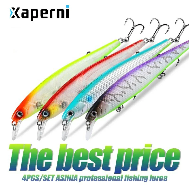 ASINIA Best price 4pcs each set 97mm 112m dive 1-1.2m SP lures hard bait 10color for choose minnow quality professional minnow