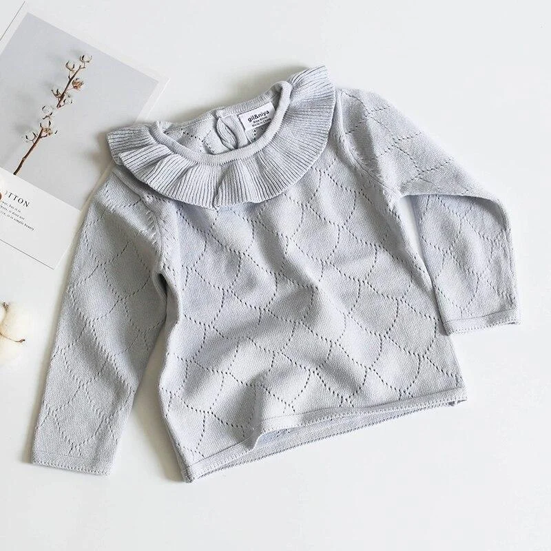 Baby Girl Long Sleeve Black Fungus Lace Knitted Sweater New 2020 Autumn Winter Boys Girls Sweaters For Baby Girls Kids Sweaters