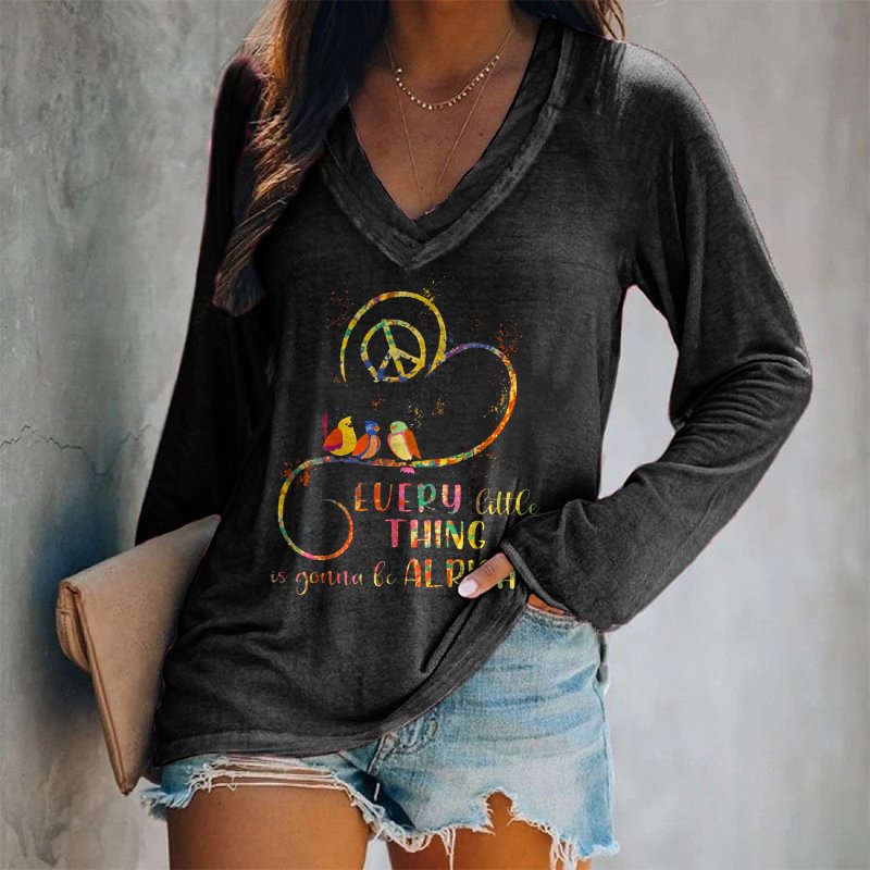Every Little Thing Is Gonna Be Alright Printed Women's T-shirt
