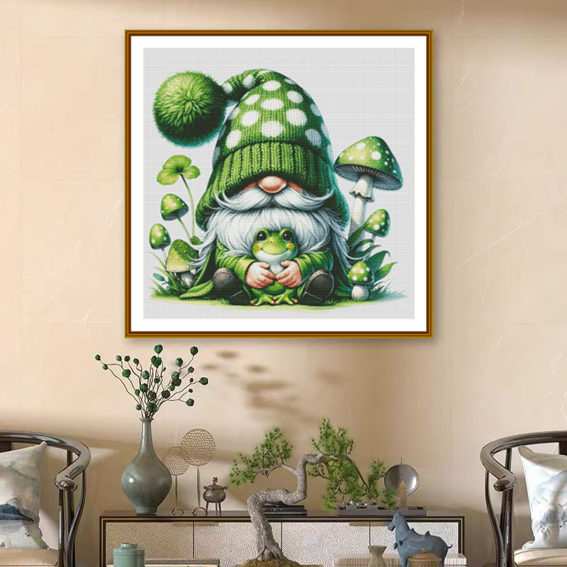 1set DIY Printed Cross Stitch Kit [ZZ6179-frog of flowers Dwarfs] Cross Stitch Kit Painting Fairy Cross Stitch