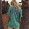 Vintage Washed Unisex Casual Oversized Seaside Holiday Surfing T-shirt Street Skateboard "Srf" Printed T-shirt by Inlyline