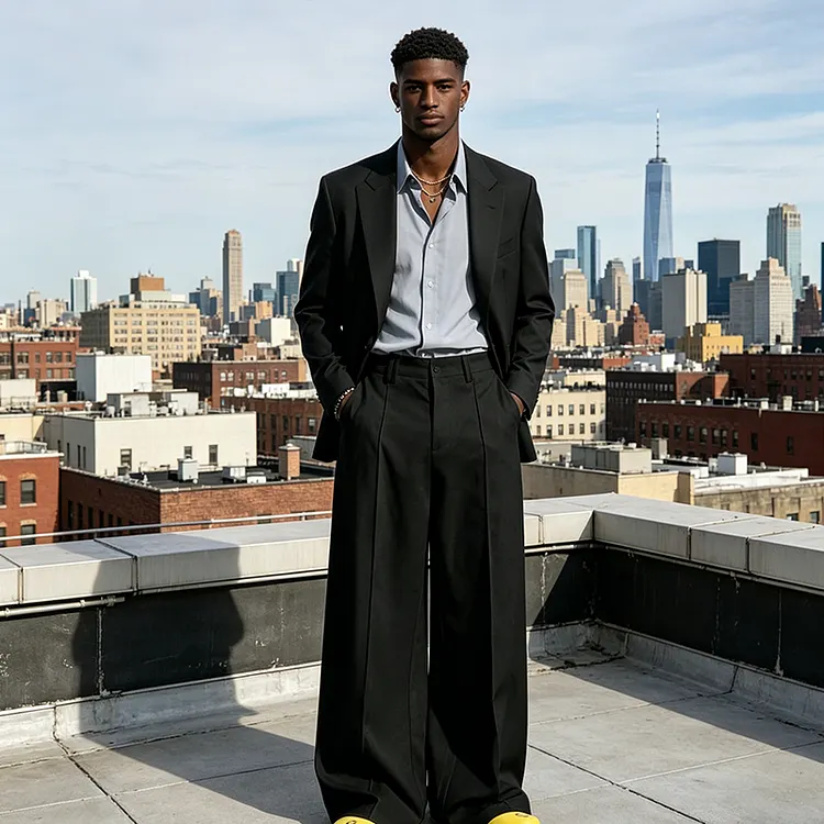 Men's Minimalist Wide-Leg Pants