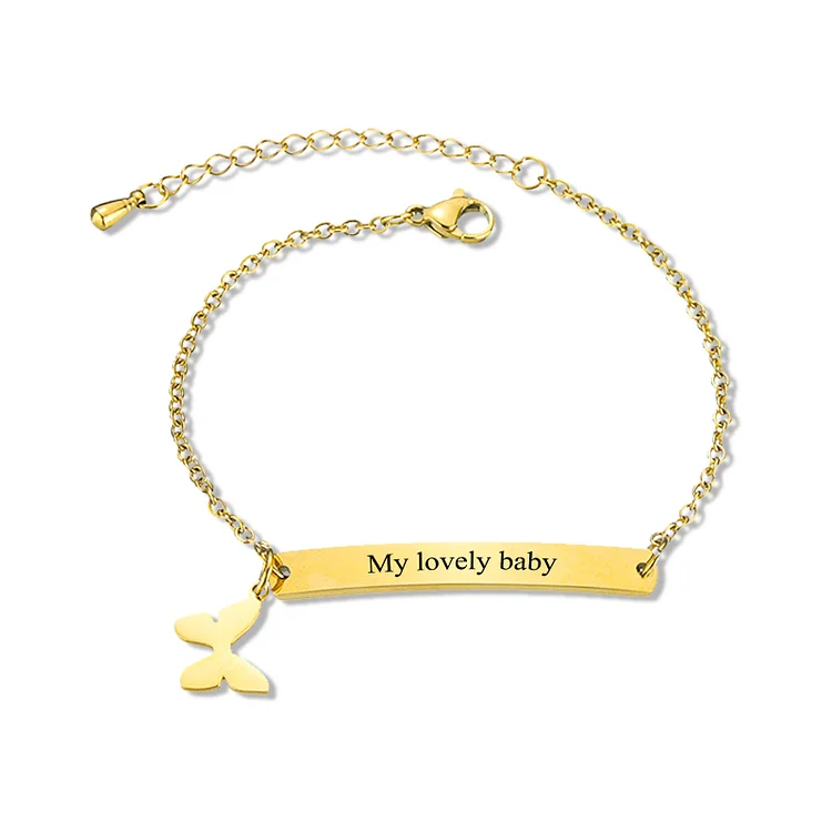 Custom 1 Name Bracelet Personalized Butterfly Bracelet Love Gifts For Her
