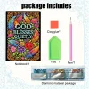  God Letters 5D DIY Diamond Art Painting Notebook Kit 50 Pages A5 Rhinestone Art Painting Notebook Kit for Adults Beginners Holiday Birthday Gift