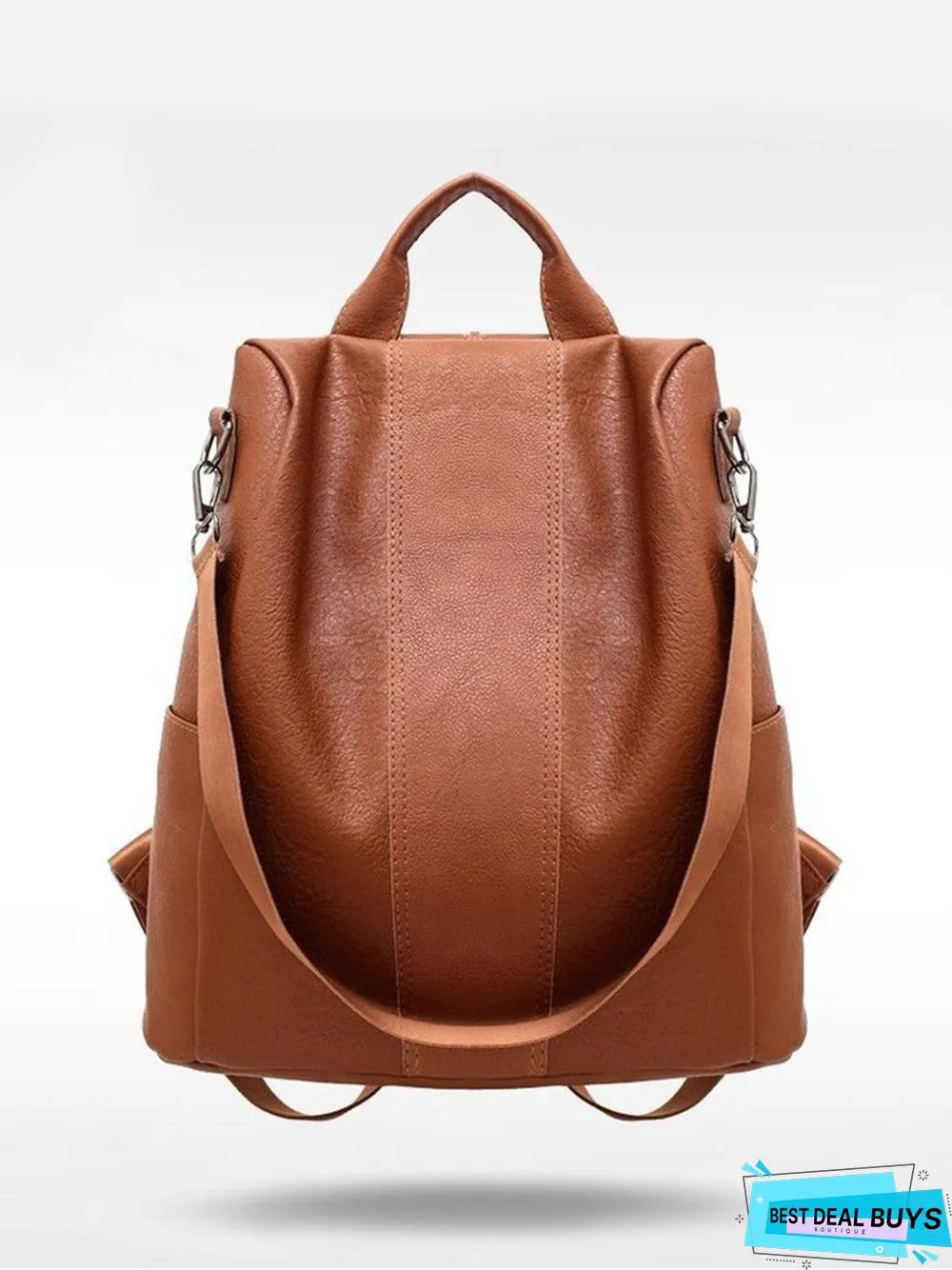 Vintage Soft Leather Zip Backpack Shoulder Bag Organizer