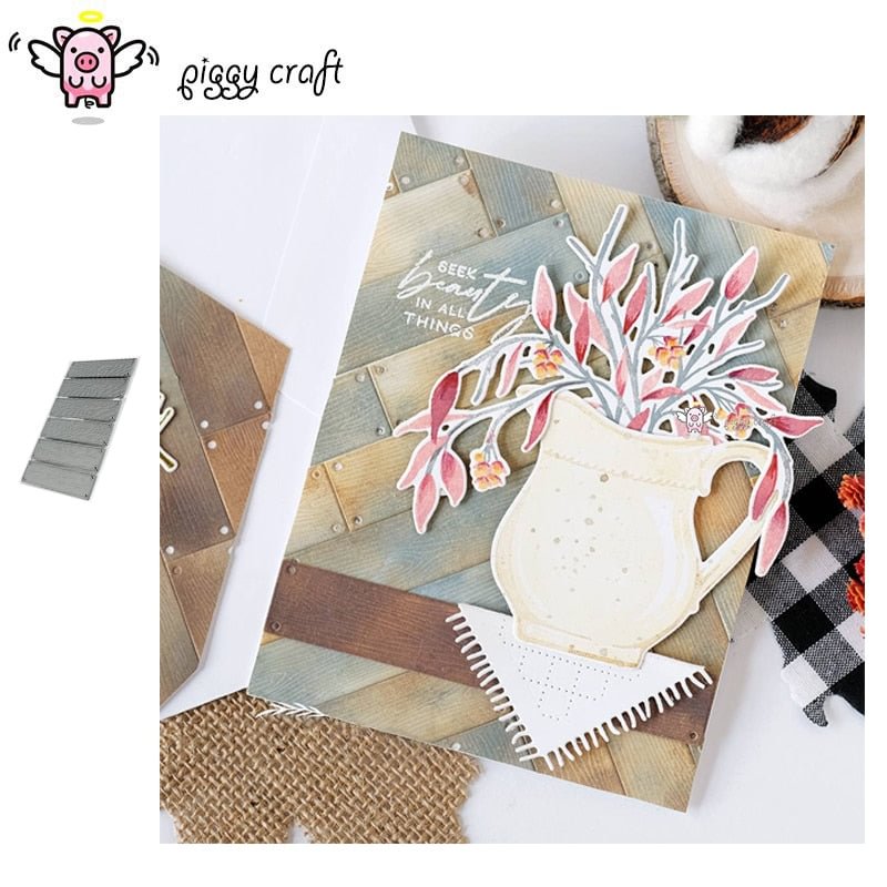 Piggy Craft metal cutting dies cut die mold Wooden plank decoration Scrapbook paper craft knife mould blade punch stencils dies