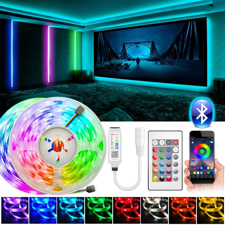 5m10m RGB Led Strip Light SMD5050 2835 Bluetooth Led Lights Tape Flexible Non waterproof 12V LED Strip Ribbon for Home Christmas