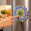 DIY Mandala Diamond Painting Refrigerator Magnet 360 Rotating Diamond Art Magnetic Refrigerator Sticker Double-Layer Rhinestone Refrigerators Stickers for Home Wall Kitchen Decoration