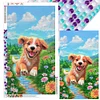 Diamond Painting-DIY Full Round Drill Dog Running on Grass(40x70cm)