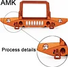 AMK Aluminum Alloy RC Crawler Car Front Rear Bumper with Tow Hook Winch Base for 1/6 SCX6 Jeep JLU Wrangler 4WD Upgrade Parts-2 in 1 Blue (2 in 1 Blue)