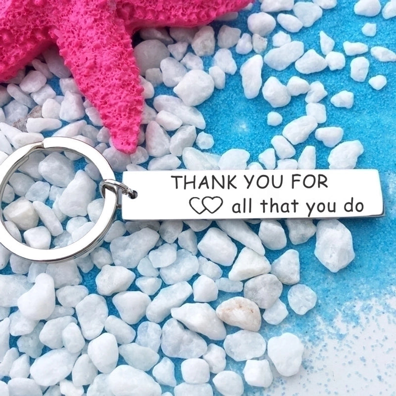 Thank You For All That You Do Lettering Stainless Steel Keychains Nurse’s Day Teacher’s Day Gift