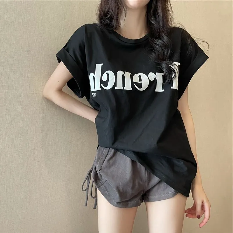 Brownm Brownm Short-Sleeved T-Shirt Female Summer 2024 New Net Red Design Sense Small Loose Chic Jacket Ins Tide