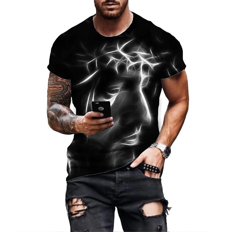 Jesus 3D Printed Men's Short Sleeve T-shirts at Hiphopee